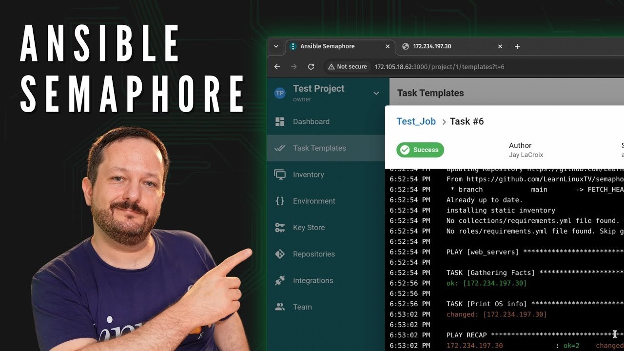 Semaphore UI video about Terraform, OpenTofu, Bash, and Ansible automation