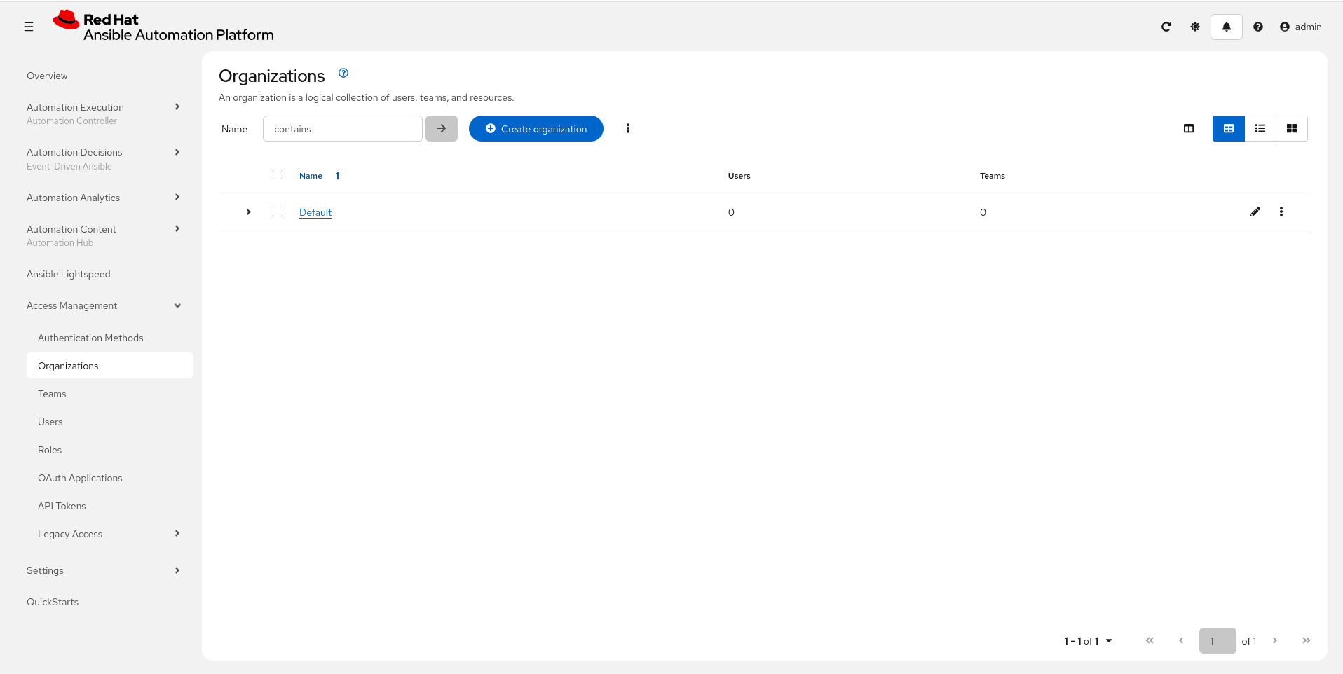 Red Hat Ansible Automation Platform 2.6 interface.