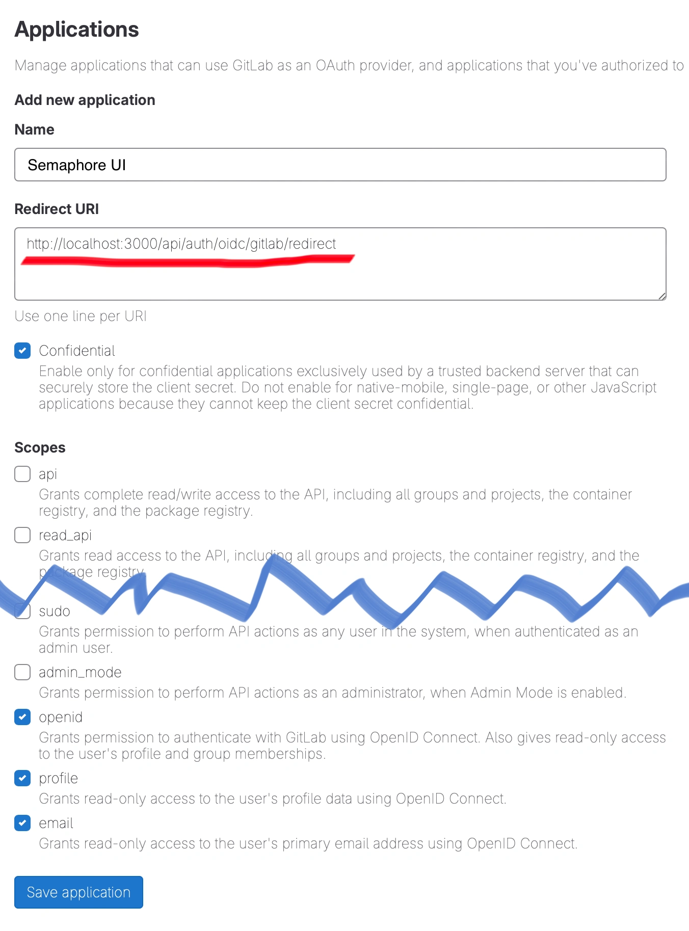 Set Up OpenID Authentication Semaphore UI